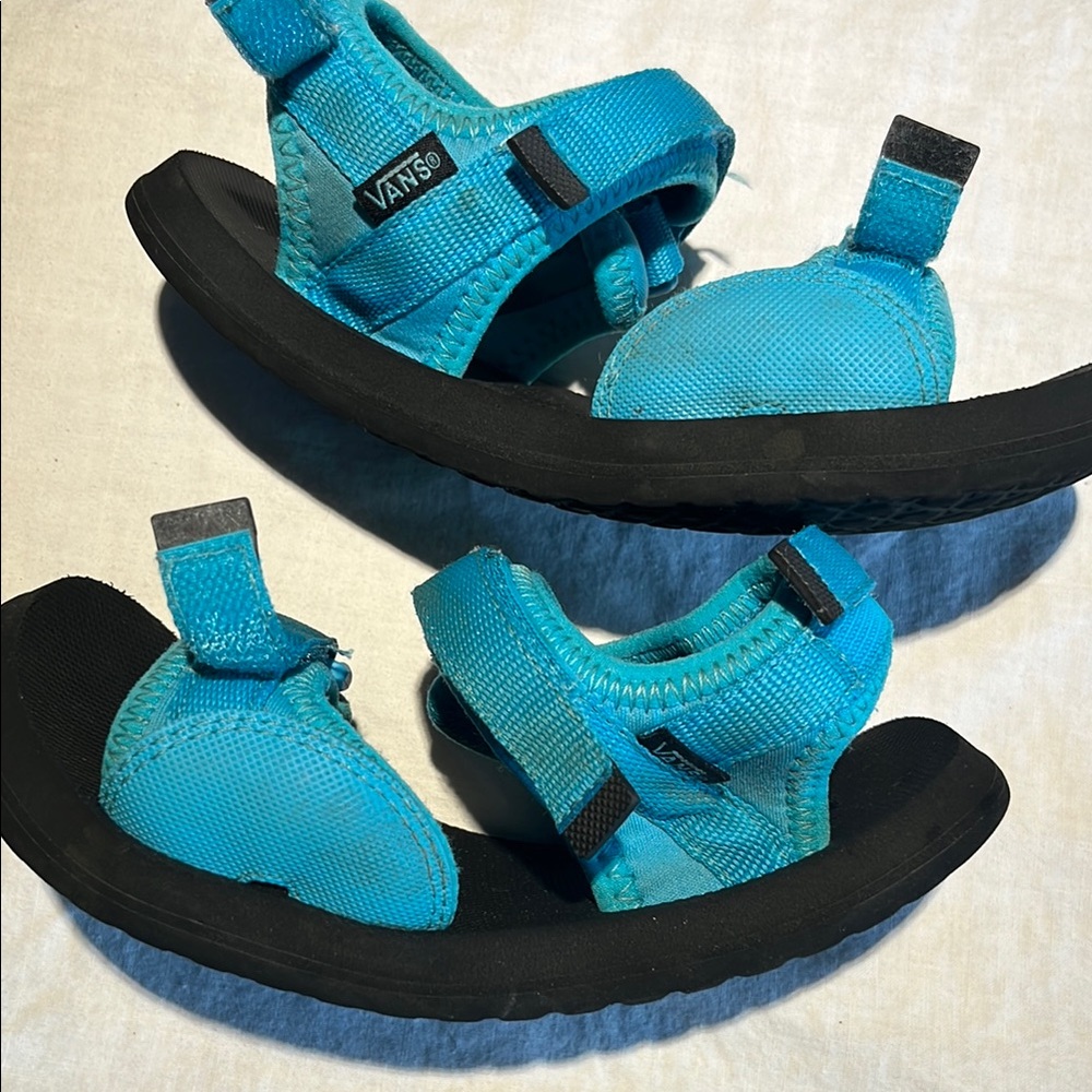 Vans Blue and Black Sandals with Adjustable Straps